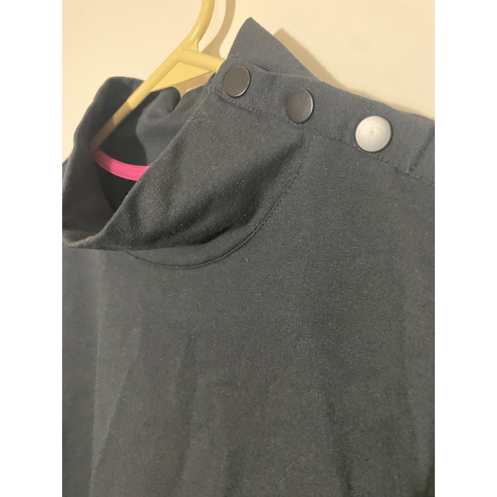 Isaac Mizrahi‎ Live! Black Mock Neck Long Sleeve Layered Tunic Top - Picture 3 of 7